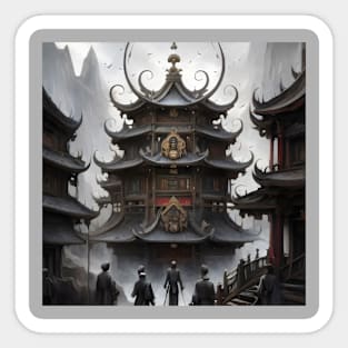 Ancient Chinese tower architecture Sticker